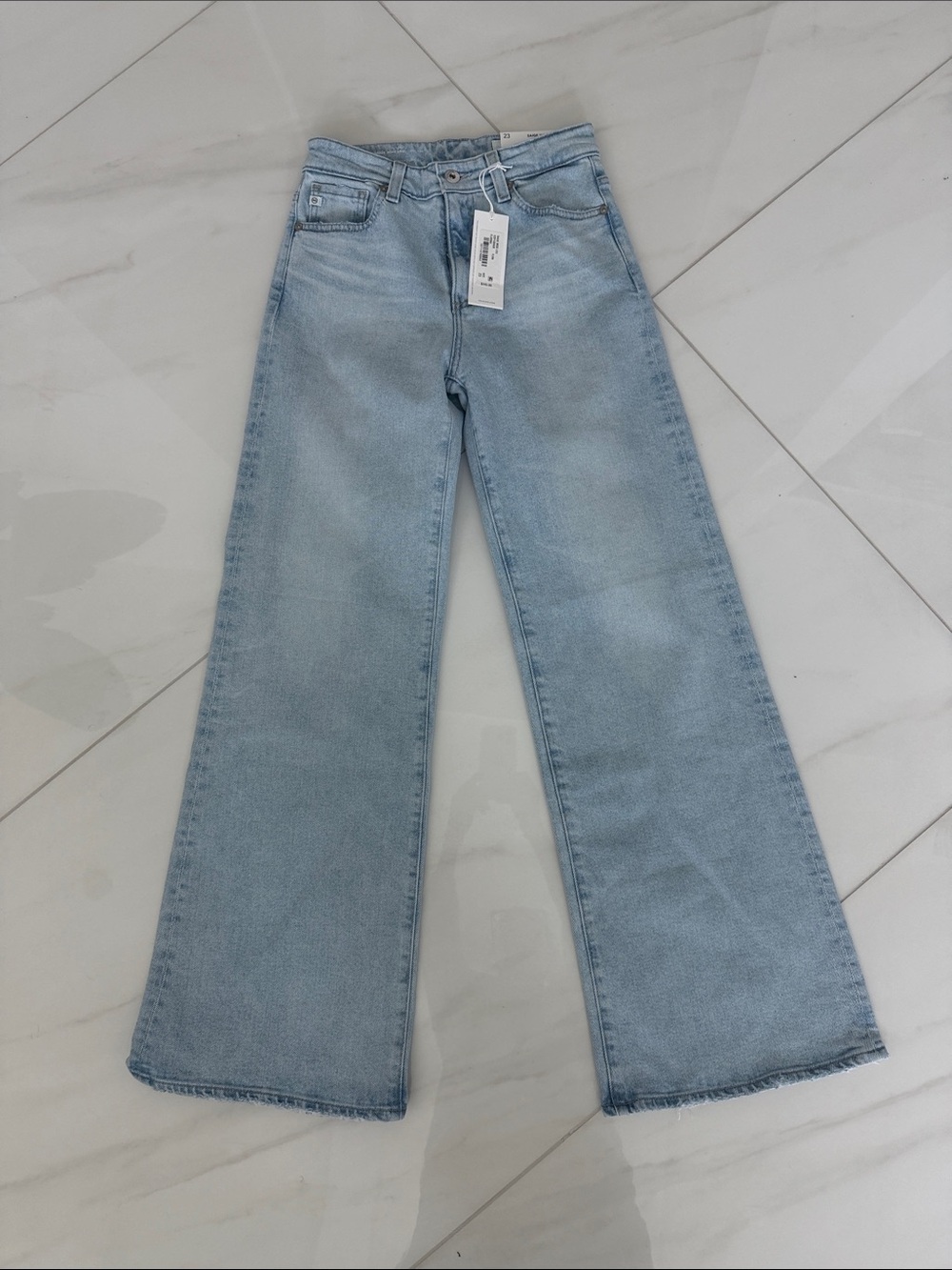 AG Adriano Goldschmied Light Blue Wide-Leg Jeans